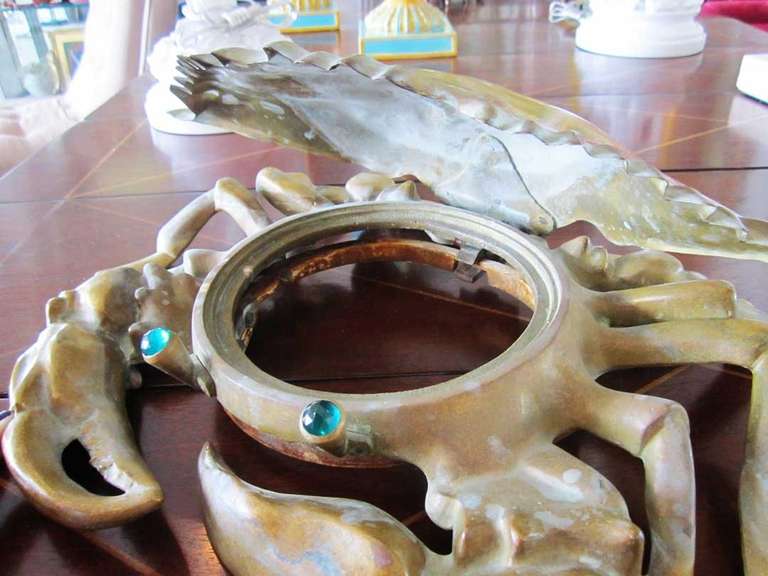 20th Century Brass Crab Spitoon