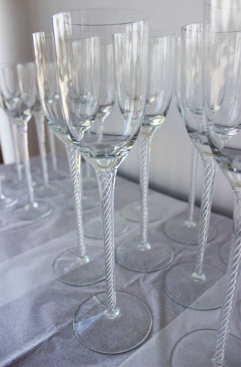 Mid-Century Modern Crystal  Wine Glasses
