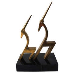 Bronze Sculpture Modern Antelopes
