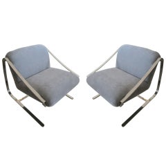 Pair of Stainless Steel Brueton Plaza Chairs