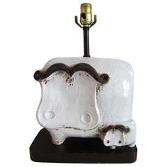 Vintage Raymor Hippo and Baby Lamp