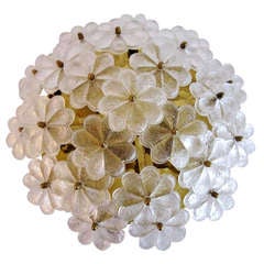 Large European Flower Glass Flush Mount