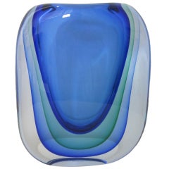Blue 
Green Murano Glass Vase