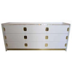 White Laquer Mid Century Modern Sideboard