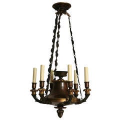 Antique A 6 Light French Empire Style Chandelier