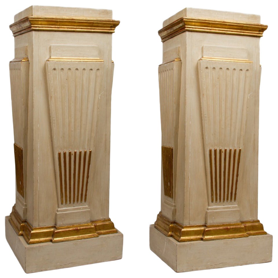 Pair of Swedish Neoclassic Design Square Pedestals