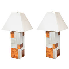 A Pair of American Square Table Lamps 12