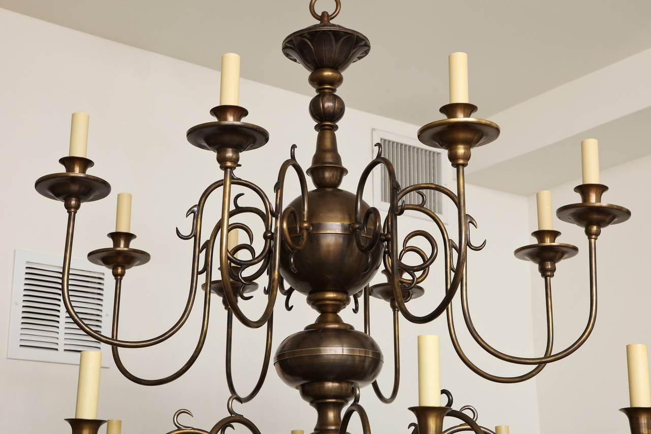 American Phillips Two-Tier Sixteen-Light Chandelier by David Duncan For Sale