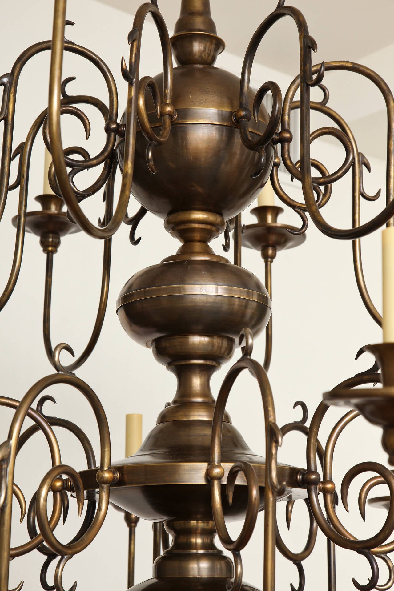 Phillips Two-Tier Sixteen-Light Chandelier by David Duncan In Excellent Condition For Sale In New York, NY