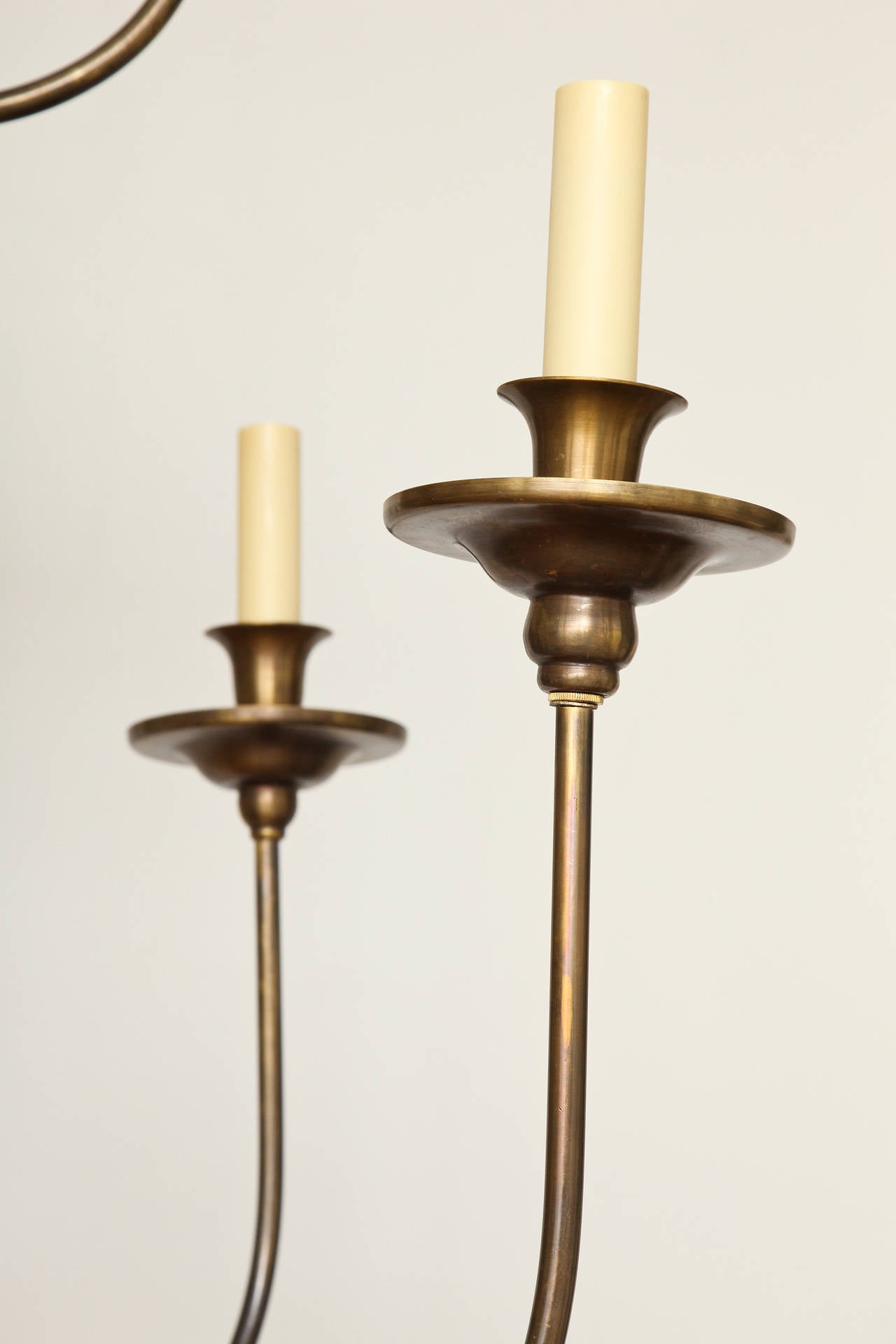 Bronze Phillips Two-Tier Sixteen-Light Chandelier by David Duncan For Sale