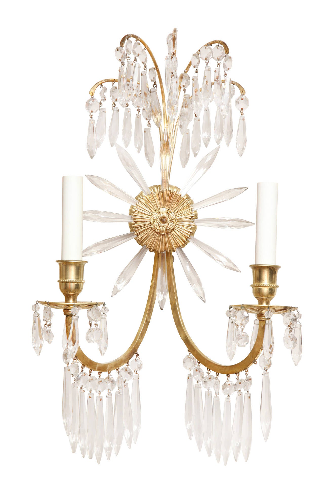 A Pair of  Caldwell Louis XVI Style Sunburst Sconces
