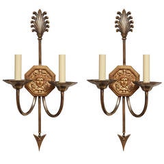 A Pair of Caldwell Two-Light Empire Style Sconces