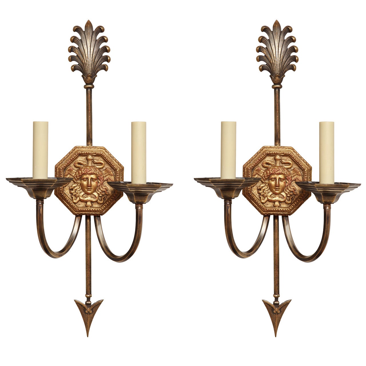 A Pair of Caldwell Two-Light Empire Style Sconces
