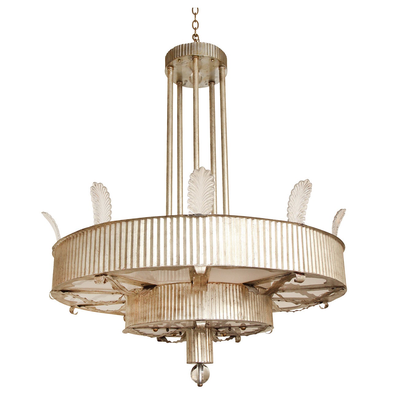 An Art Deco Inspired Three-Tiered Eltham Pendant Fixture by David Duncan