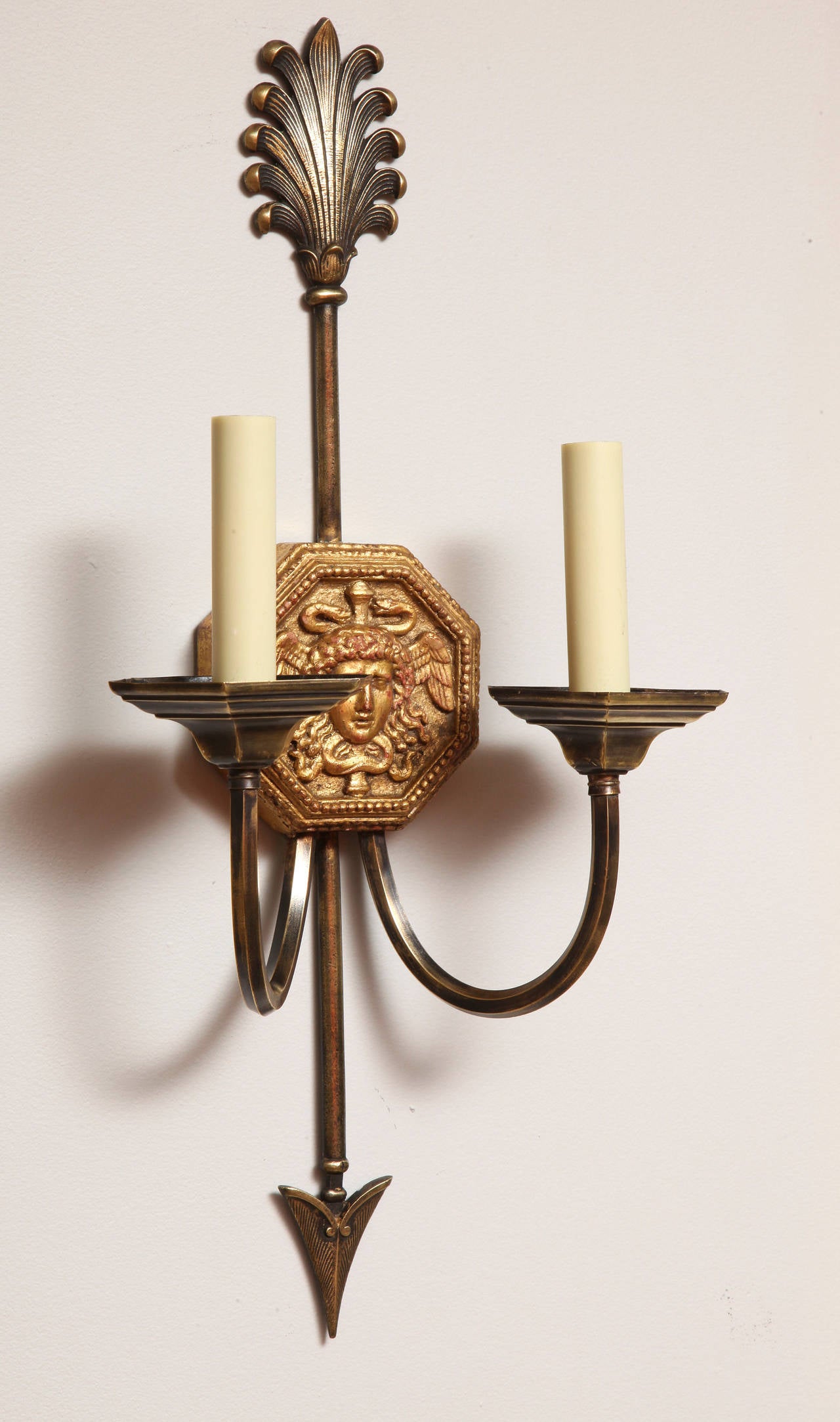 A Pair of Caldwell Two-Light Empire Style Sconces 1