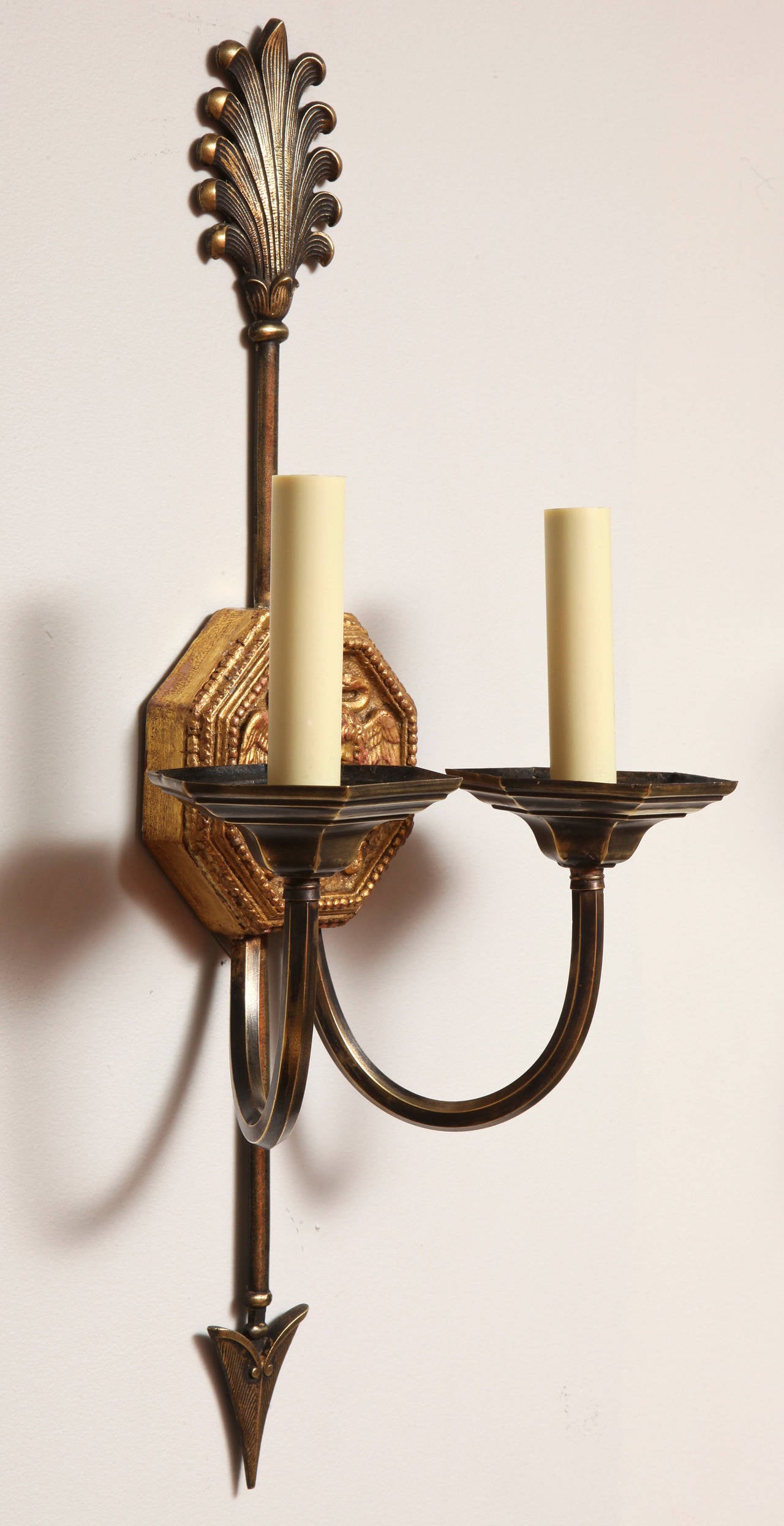 A Pair of Caldwell Two-Light Empire Style Sconces 2