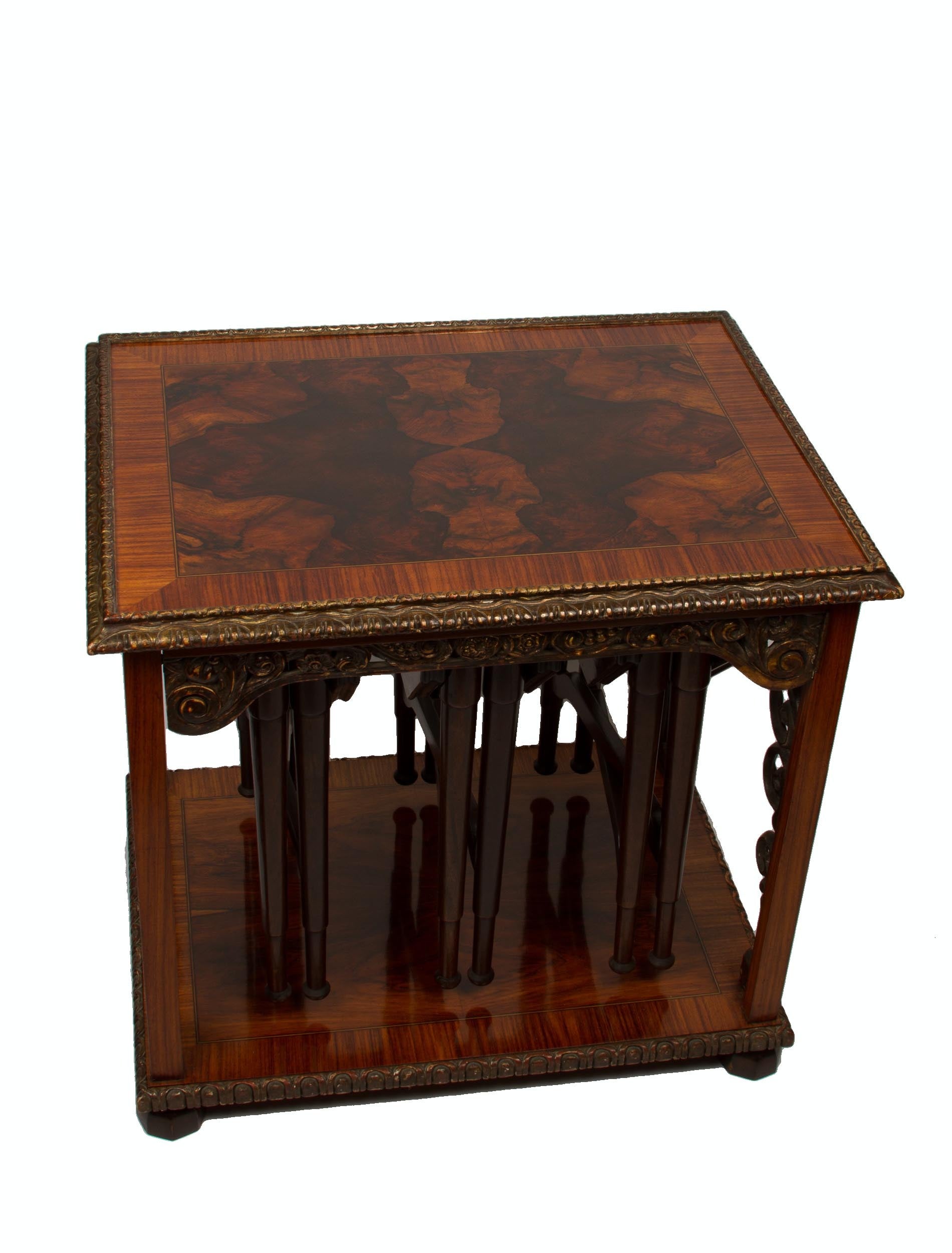 A Dutch Marquetry Inlaid Baroque Style Rectangular Nesting Table