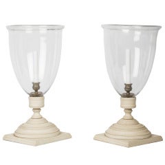 A Pair of Georgian-Style English Hurricane Lamps