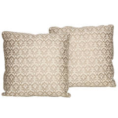 Pair of Vintage Fortuny Fabric Cushions