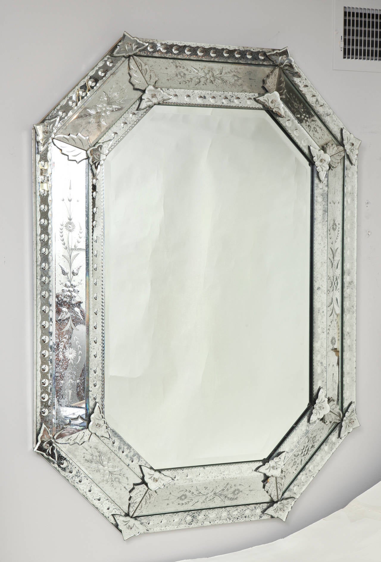 Oversized Octagonal Venetian Mirror In Excellent Condition In New York, NY