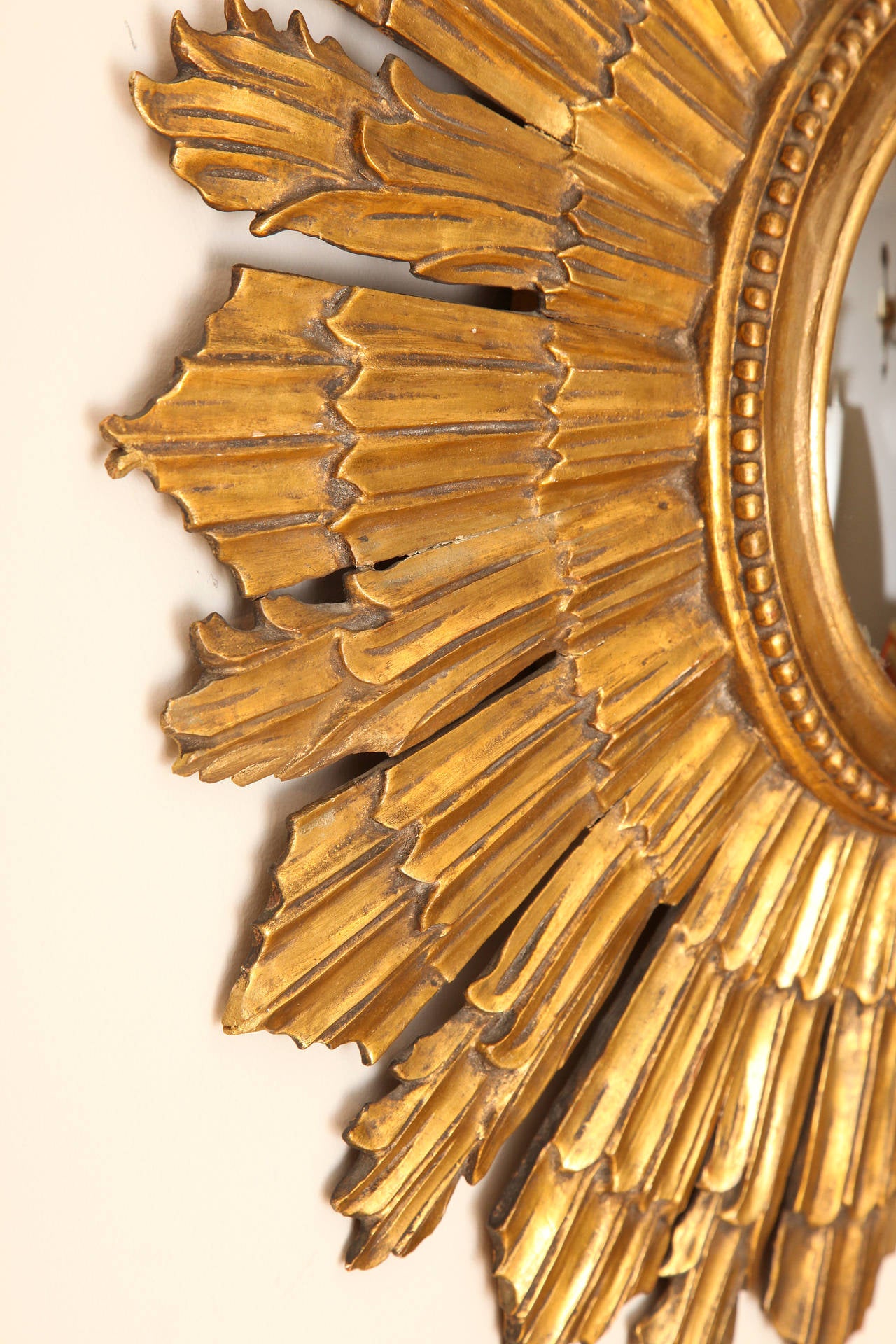 Italian Carved and Giltwood Sunburst Mirror 4
