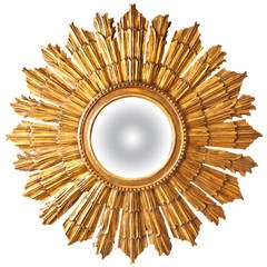 Italian Carved and Giltwood Sunburst Mirror