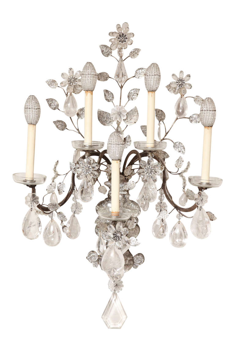 A Pair of 5 Light French Bagues Wall Sconces