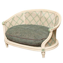 Vintage Caned French Louis XVI Style Dog Bed