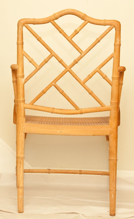 A Pair of American Chinese Chippendale Style Open Armchairs 2