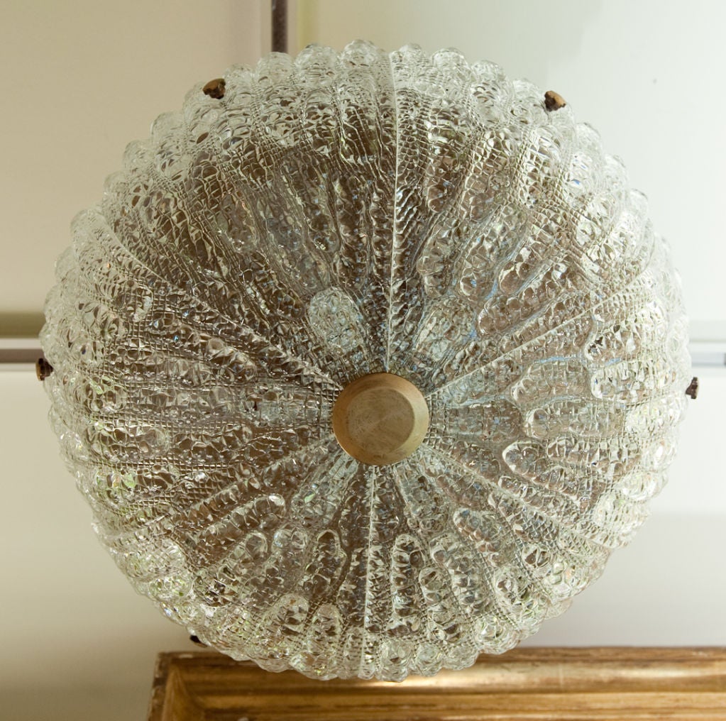 A Swedish Orrefors Ceiling Light In Excellent Condition In New York, NY