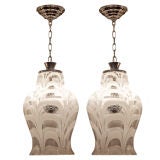 Vintage A Pair of Italian Murano Glass Ceiling Lights