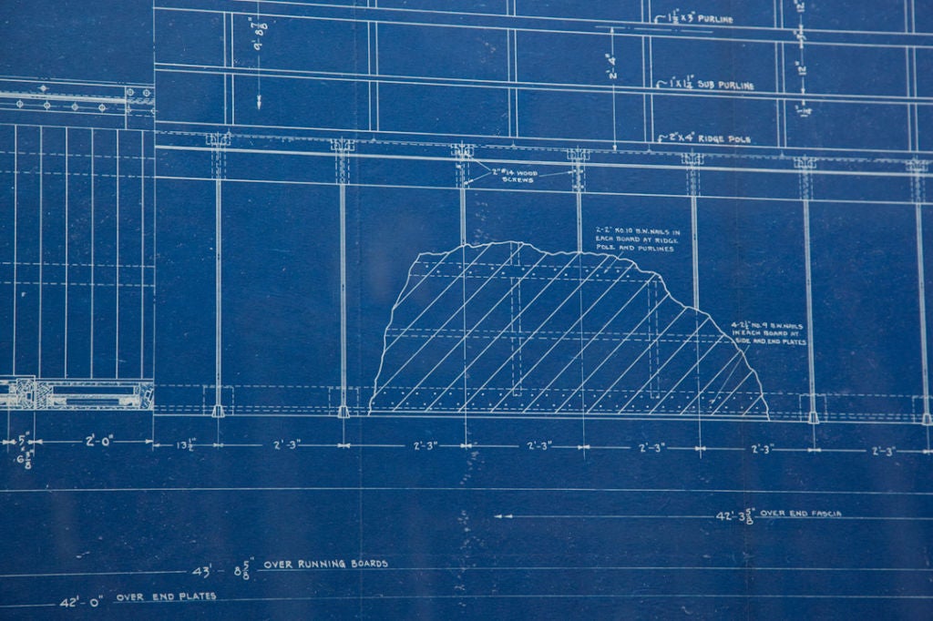 American 1930s Blueprint of a Railroad Car