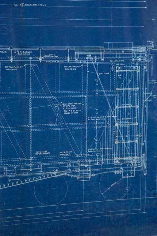 1930s Blueprint of a Railroad Car 1