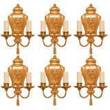 A Set of 6 Caldwell Baroque Style American 2-Light Wall Sconces