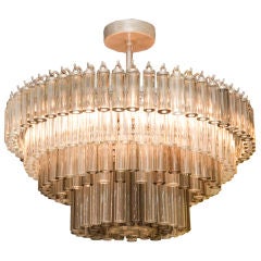 A Contemporary Design American Ceiling Light w/ Glass Cylinders
