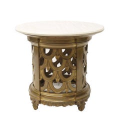 A French Art Deco Side Table with Carrera Marble Top