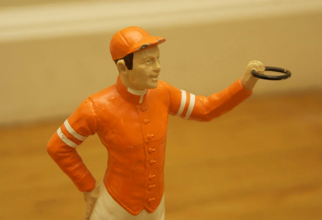 An Enamel Painted Figure of a Jockey From the '21' Club