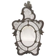 Antique An Italian Rococo Venetian Glass Mirror with Murano Elements