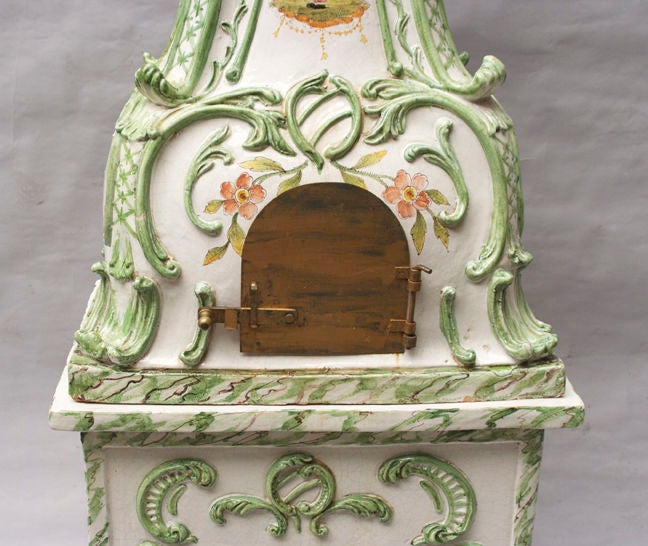 Mid-20th Century An Italian Porcelain Terra Cotta Stove