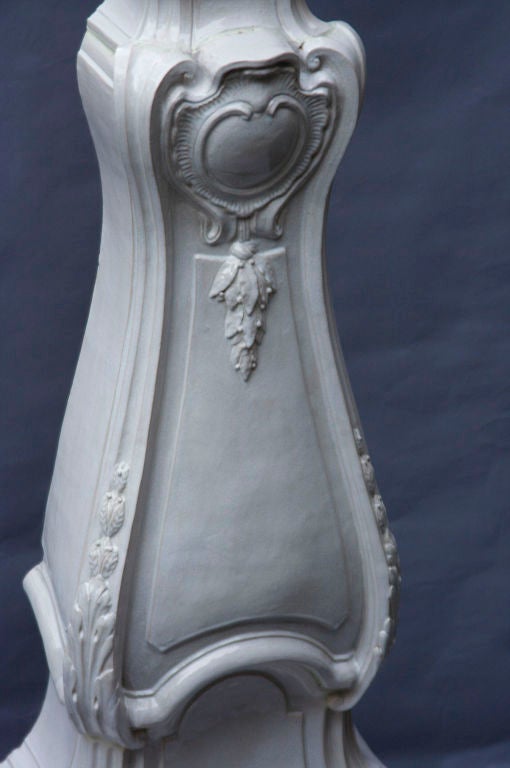 Mid-20th Century An Italian Rococo Porcelain Terra Cotta Stove with Brass Door