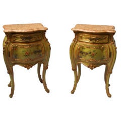 A Pair of Italian Rococo Side Tables with Cabriole Legs