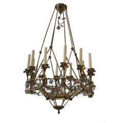 A 12 Light French Bronze Louis XVI Style Chandelier
