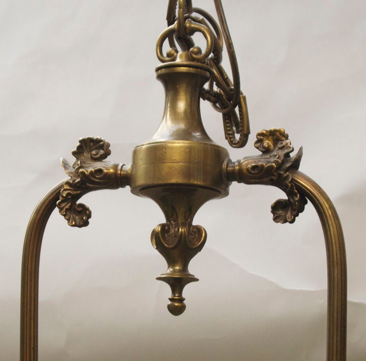 A French Bronze Billiard Fixture with Glass Half Domes In Excellent Condition In New York, NY
