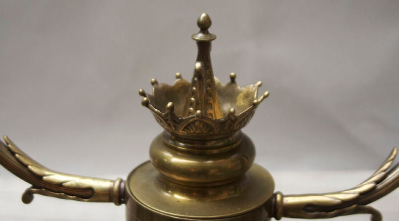 19th Century A French Bronze Billiard Fixture with Glass Half Domes
