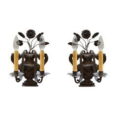 Antique A Pair of Italian Baroque Style 2 Light Wall Sconces