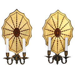 Pair of Caldwell, Mirrored Back Sconces