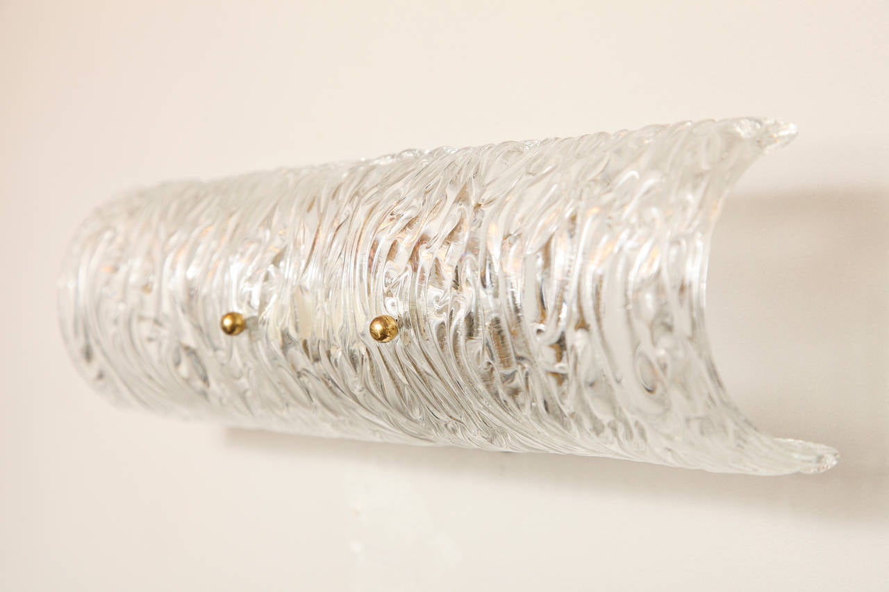 Horizontal Textured Glass Vanity Light 1