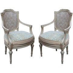 Antique A Pair of French Louis XVI Style Fauteuils