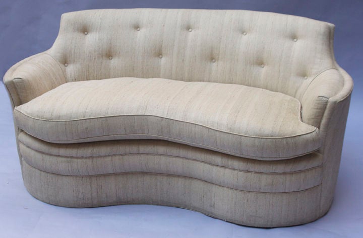 An American mid century kidney shaped loveseat.