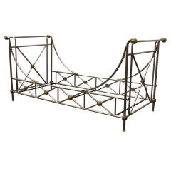 Vintage A French Empire Style Steel and Bronze Daybed